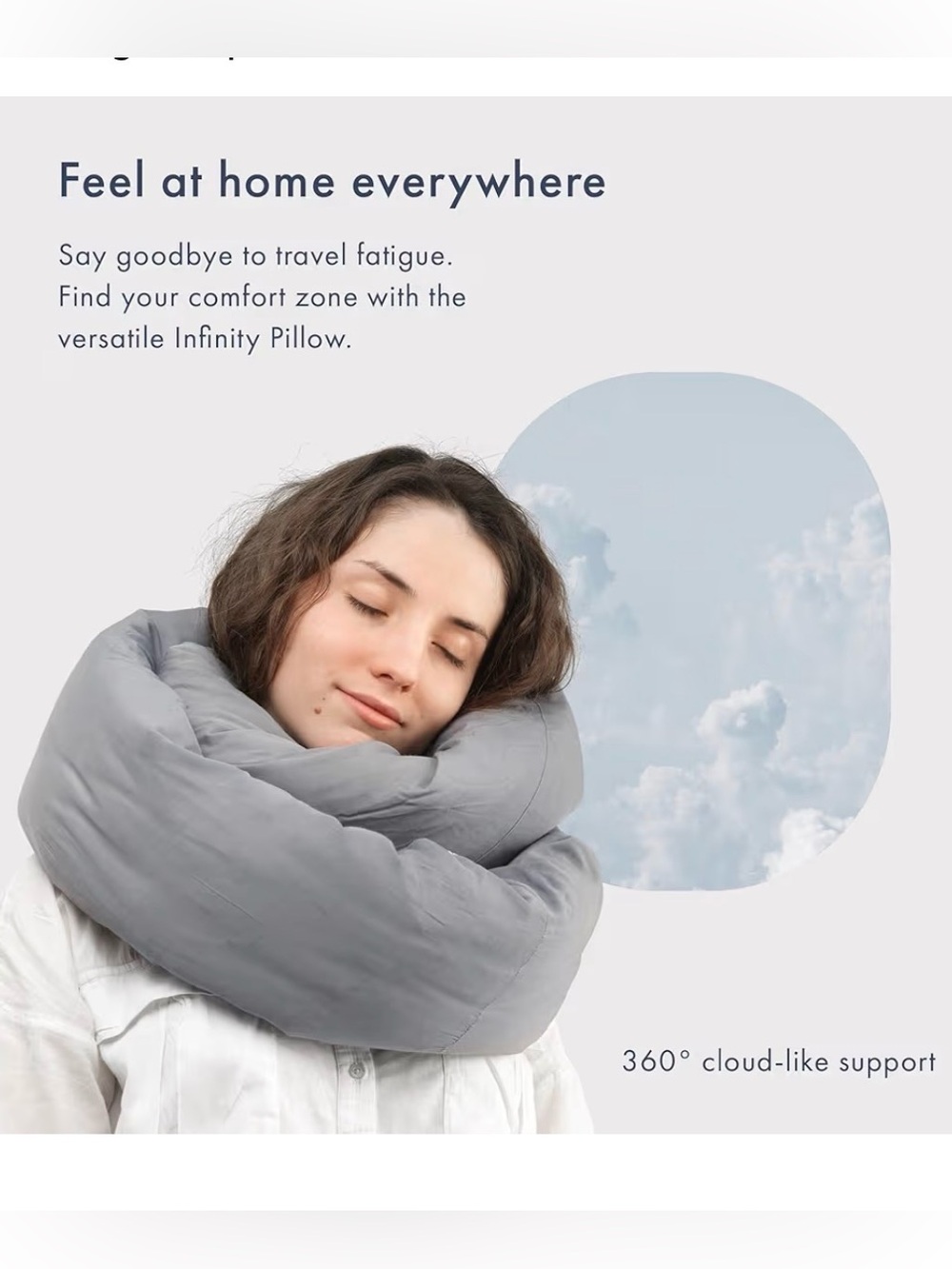 Infinity Travel Pillow - in Gray